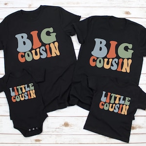 Personalized Big Cousin, Biggest Cousin Shirt, Little Cousin Shirt, Littlest Cousin   Shirt, Retro Cousin Shirt, Vintage Cousin Shirt