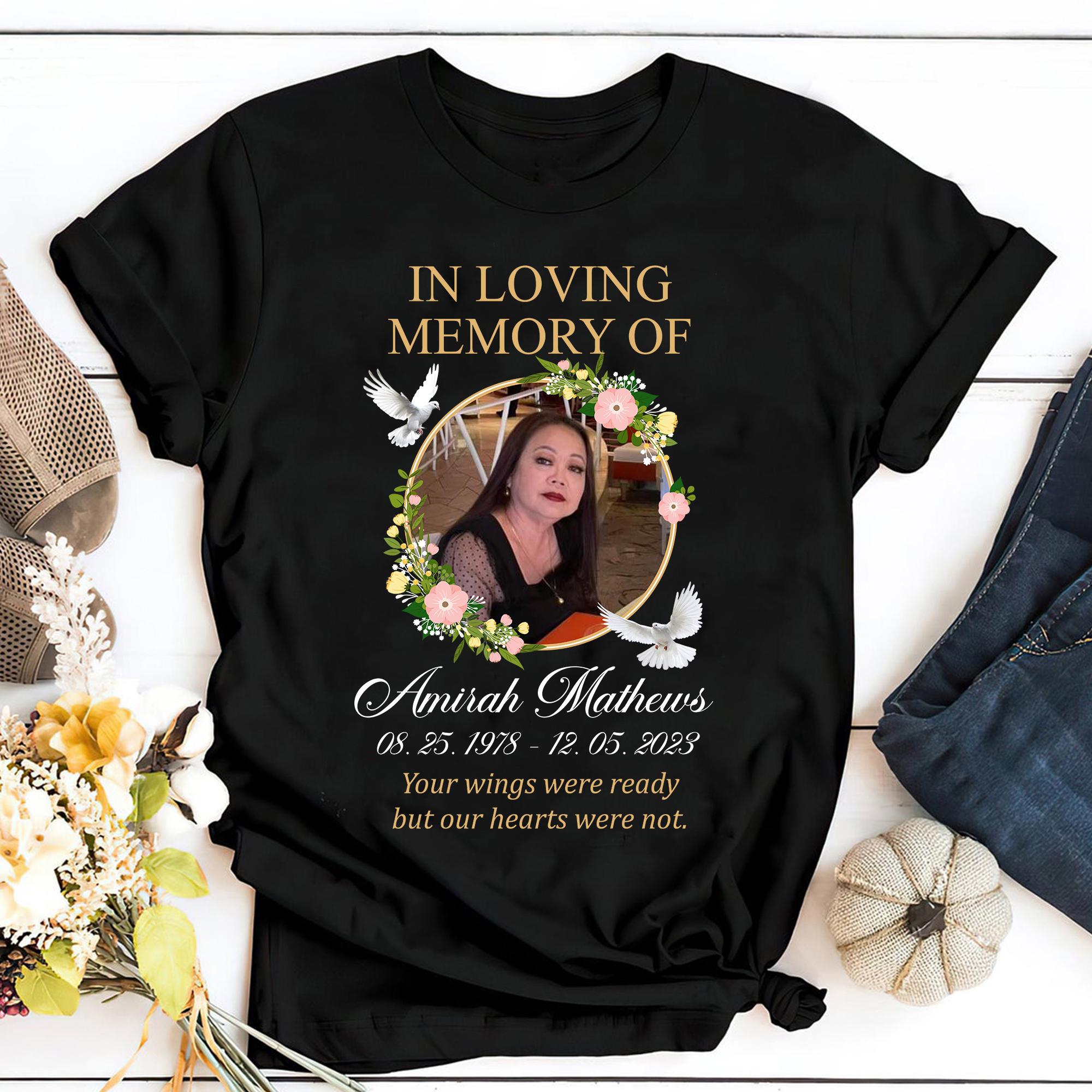 Personalized Photo Memorial T-shirt, Custom Memorial Mom T-shirt