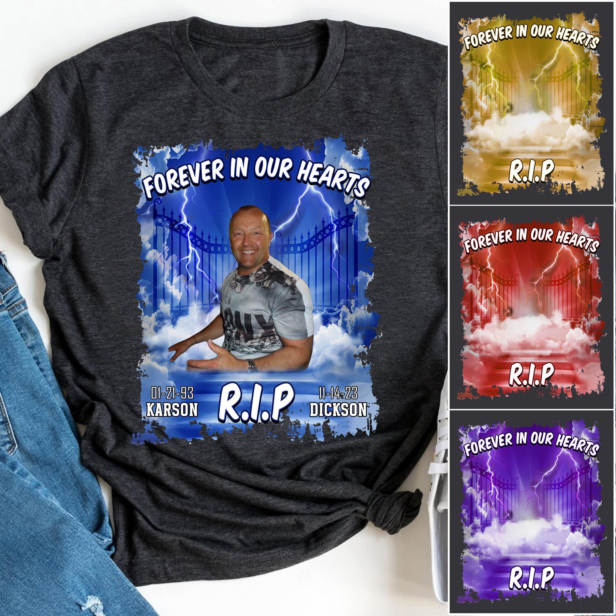 R.I.P Shirts, Forever in Our Hearts Memorial Gift, Funeral Tee