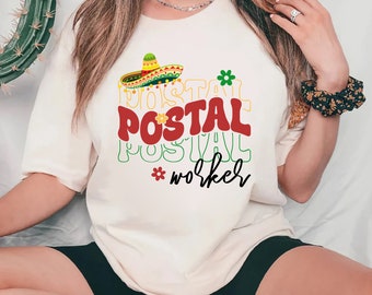 Retro Postal Worker Fiesta Shirt, Cinco de Mayo Shirt for Mail Lady, Retro Postal Worker Tee, Postal Squad Shirt, Postal Worker Gift