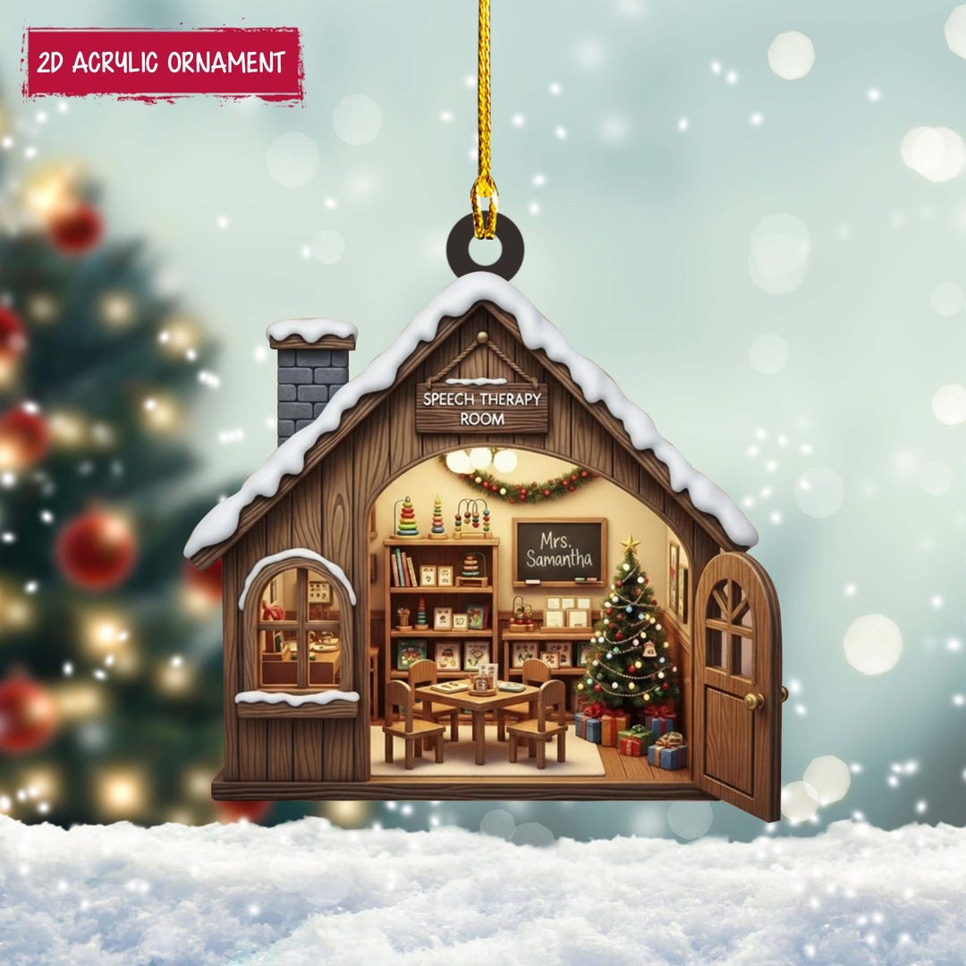 Décoration De Noël Pour Orthophoniste (SLP) - Ornement Acrylique - Cadeau De Salle De Classe Ou De Bureau