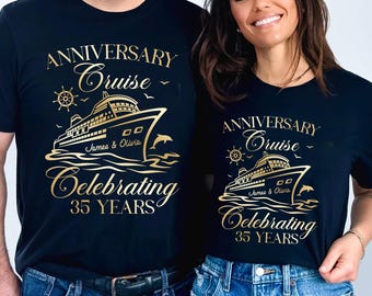 T-shirt för att fira årsdagskryssning, jubileumskryssningspresent, matchande familjesemestert-shirts, kryssningspar-tröja, familjekryssningströjor