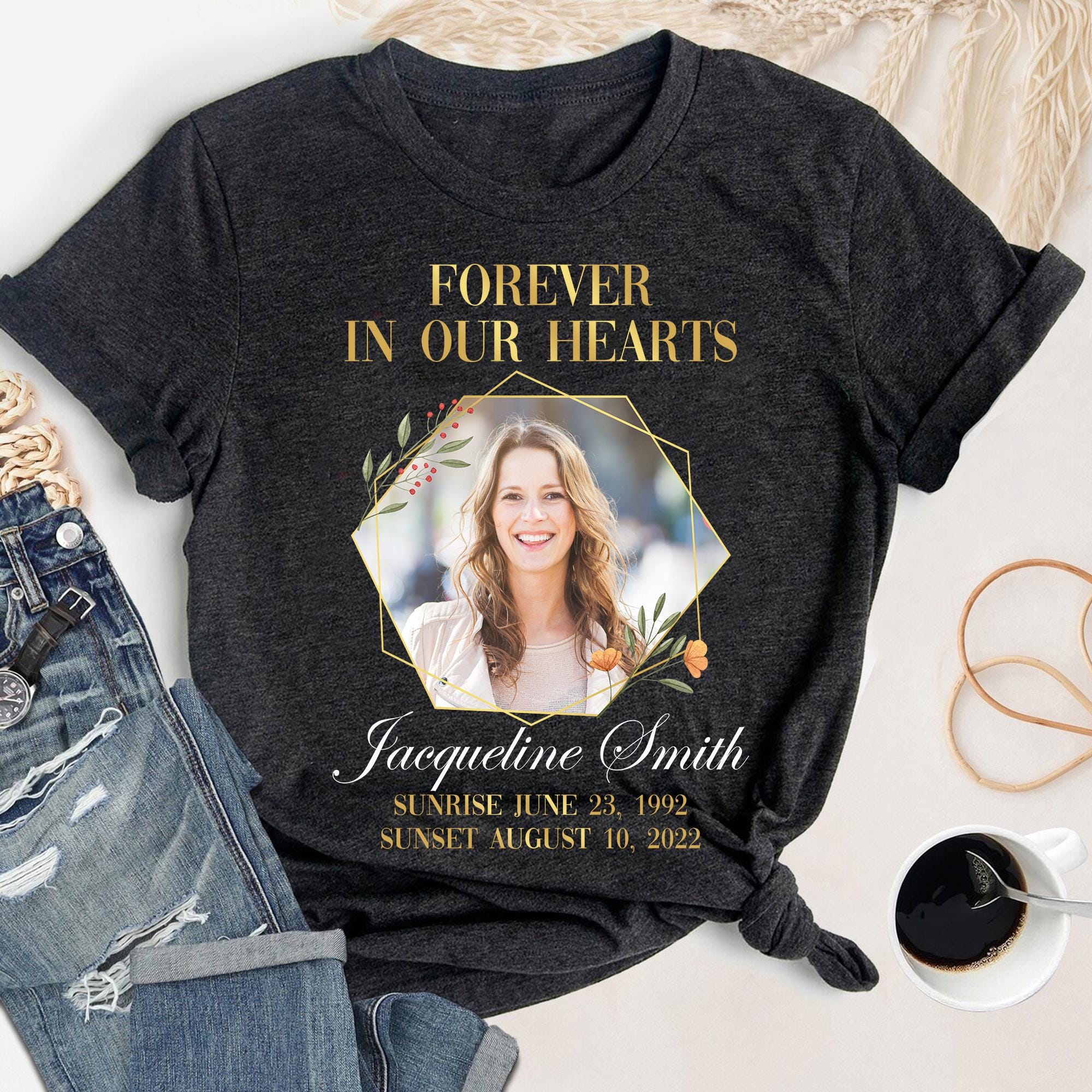 For Loved Rip Custom Remembrance Shirt, RIP Tribute T-shirt for Loved One ...