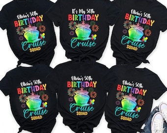 Custom Name & Age Cruisin Birthday Shirts, Birthday Cruise Party Shirt, Cruise Group Shirts, Birthday Party Shirts, Cruise Birthday Gift
