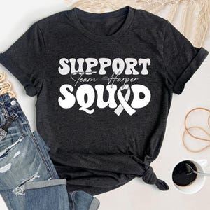 Lung Cancer Support Squad Shirt, Bewusstsein T-Shirt mit weißem Band, passende Gruppen Shirts, Überlebend Geschenk, Lung Cancer warriring Familie Support Shirt