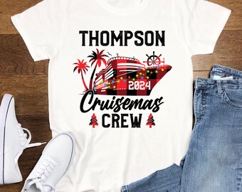 Personalized Family Christmas Cruise Shirt, Family Vacation Shirt, Cruisin Crew Christmas Shirt, Cruise Squad 2024 Shirt