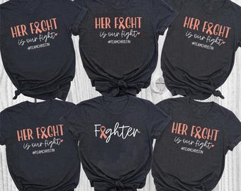 Endometrial Cancer Her Fight Is Our Fight Shirt, Peach Ribbon Support Tee, Cancer Fighter Family Shirt,Endometrial Cancer Support Team Shirt