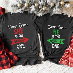 Dear Santa Funny Christmas Couple Shirts, Cute Matching Shirt For Couple, Couple Christmas Shirt, Christmas Couple Sweatshirt
