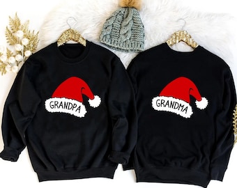 おじいちゃんとおばあちゃんのクリスマスTシャツ、祖父母のクリスマスTシャツ、おばあちゃんのクリスマスTシャツ、パーソナライズされた家族お揃いのクリスマスTシャツ