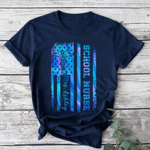 School Nurse American Flag T-Shirt, School Nurse Shirt, School Nurse Tee, School Nurse T-Shirt, School Nurse Gift for Nurse