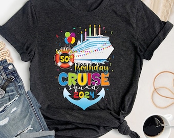 Personalized Birthday Cruise Crew Shirt, Custom 50th Birthday Shirts, Birthday Trip Shirt, Birthday Party Cruise Squad 2024