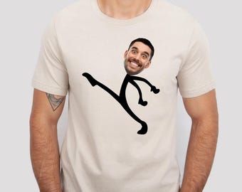 Gepersonaliseerde fotoshirt, aangepast gezicht T-shirt, jouw foto op T-shirt, verjaardagscadeau voor mannen vrouwen, aangepaste afbeelding T-shirt, grappig fotoshirt