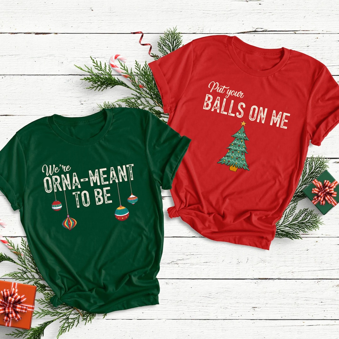 Funny Couples Christmas Shirts, Chest Nuts Matching Tees