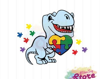 Autism Dinosaur Svg - Etsy