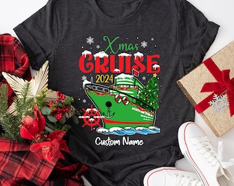 Personalized Christmas Cruise 2024 Shirt, Family Christmas Cruise Vacation Tshirt, Cruise Group Shirt, Cruise Squad Shirt