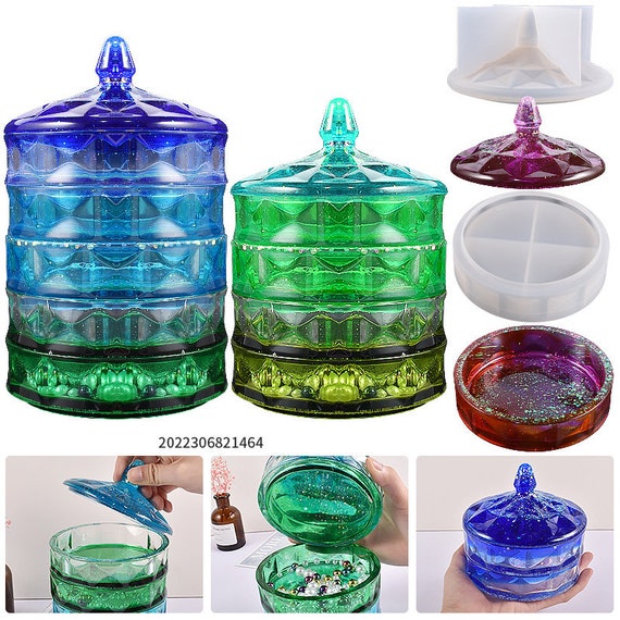 Resin Jewelry Storage Box Molds, 2PCs Box Molds for Resin Casting