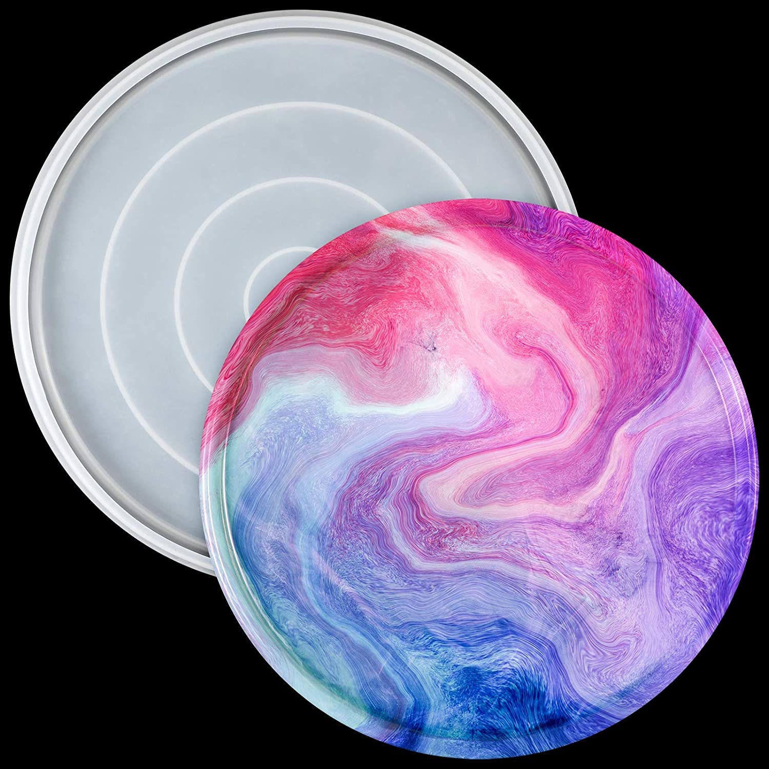 Round Resin Tray Mold Large Rolling Tray Molds With Edges Etsy