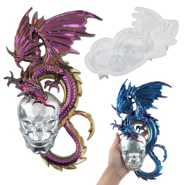 Crâne Dragon tenture murale résine moule Silicone moules résine époxy crâne Dragon en forme de dinosaure pour décoration murale bricolage faisant