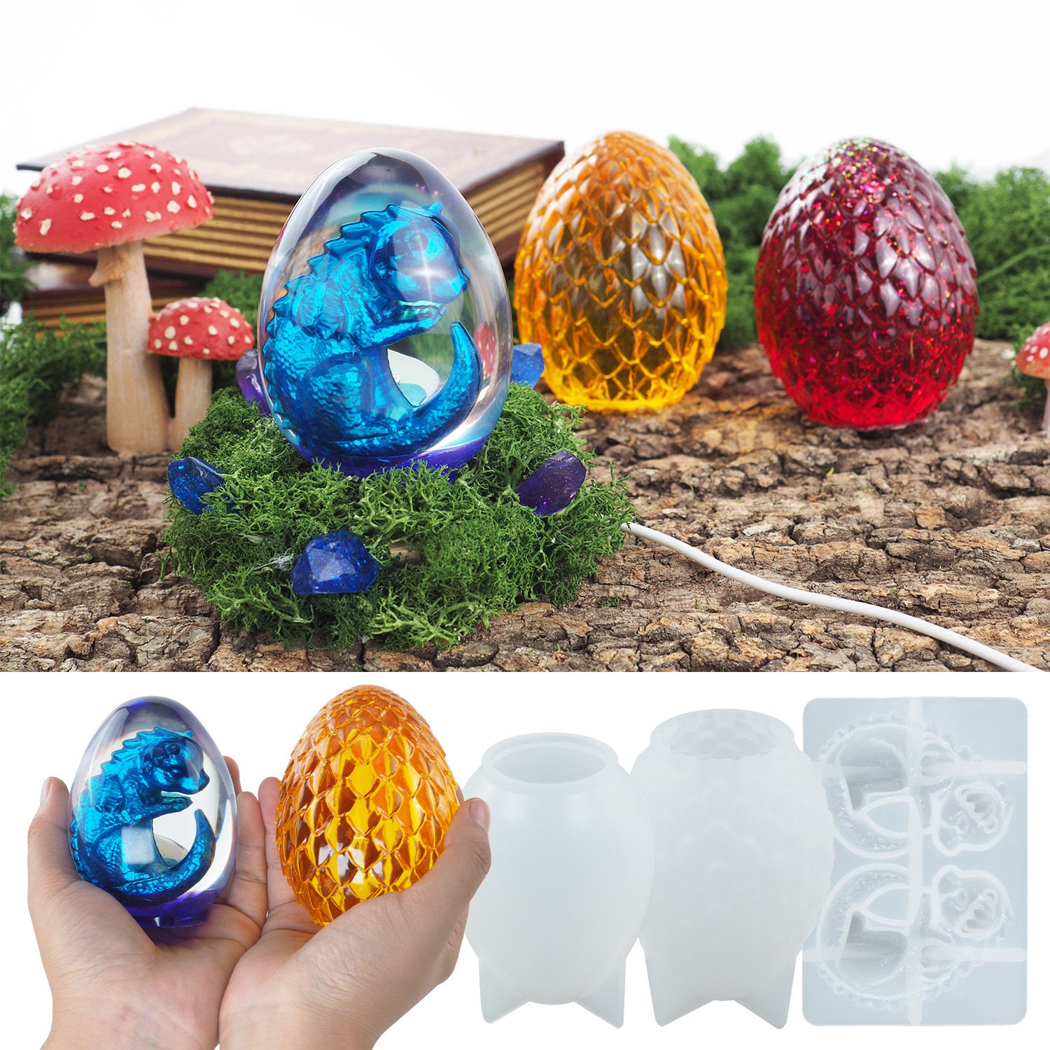 Egg Shaped Resin Mold Easter Egg Silicone Mold Large Egg Ball Resin Mold  60mm