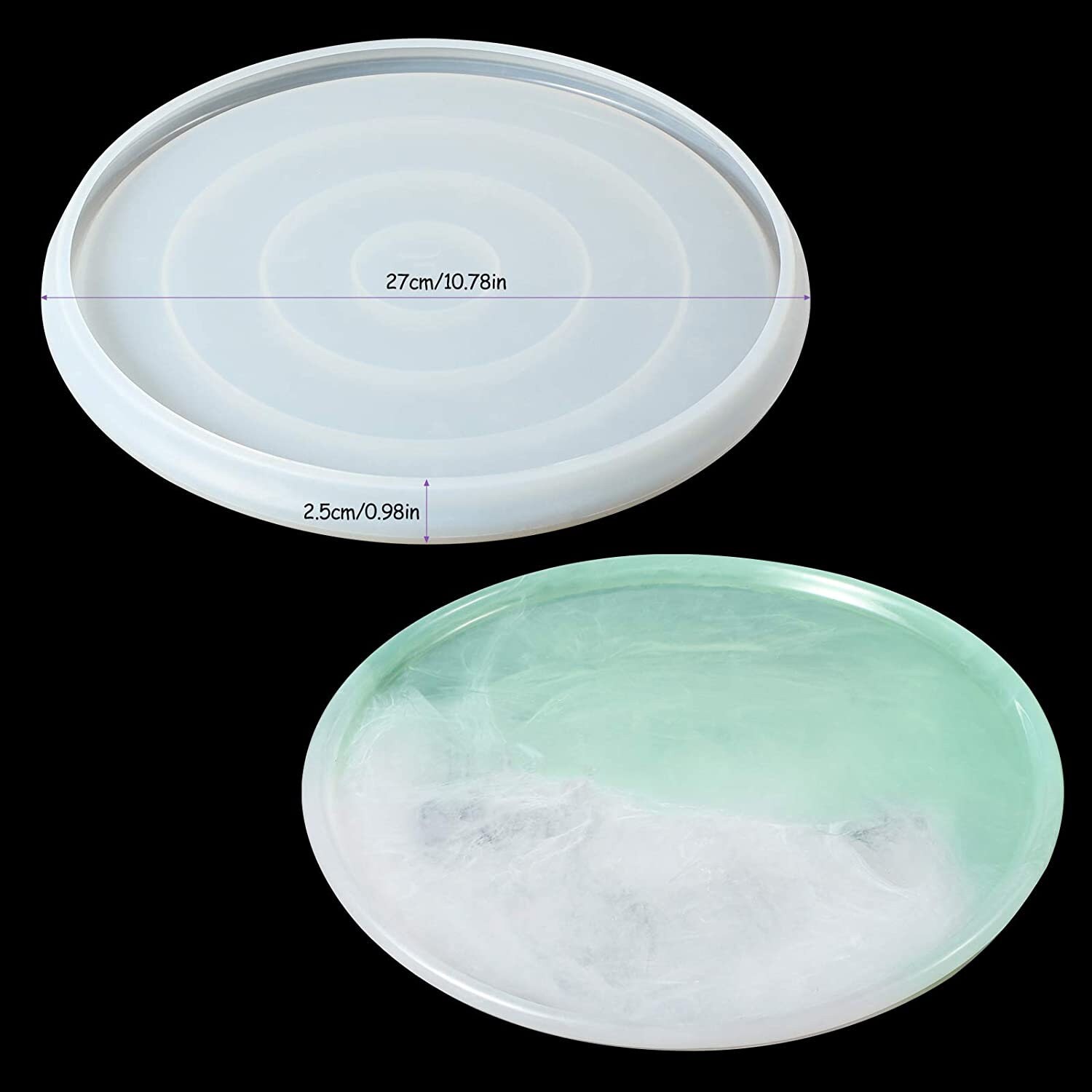 Round Resin Tray Mold Large Rolling Tray Molds With Edges Etsy