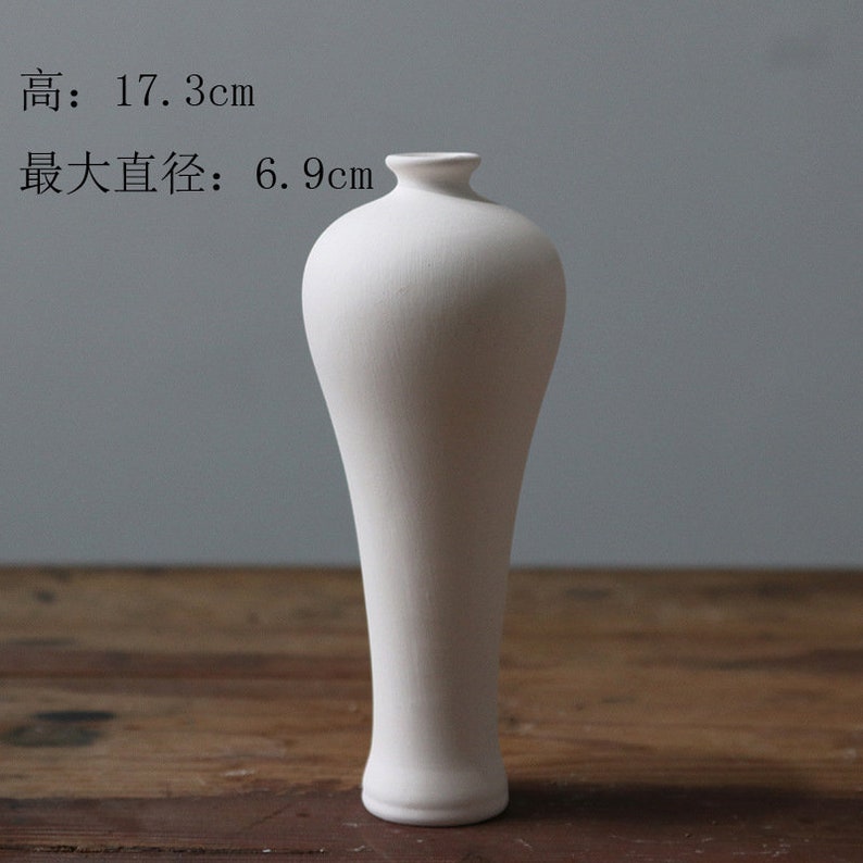 White Ceramic Vase for Decor Small Flower Vases Modern Rustic Etsy