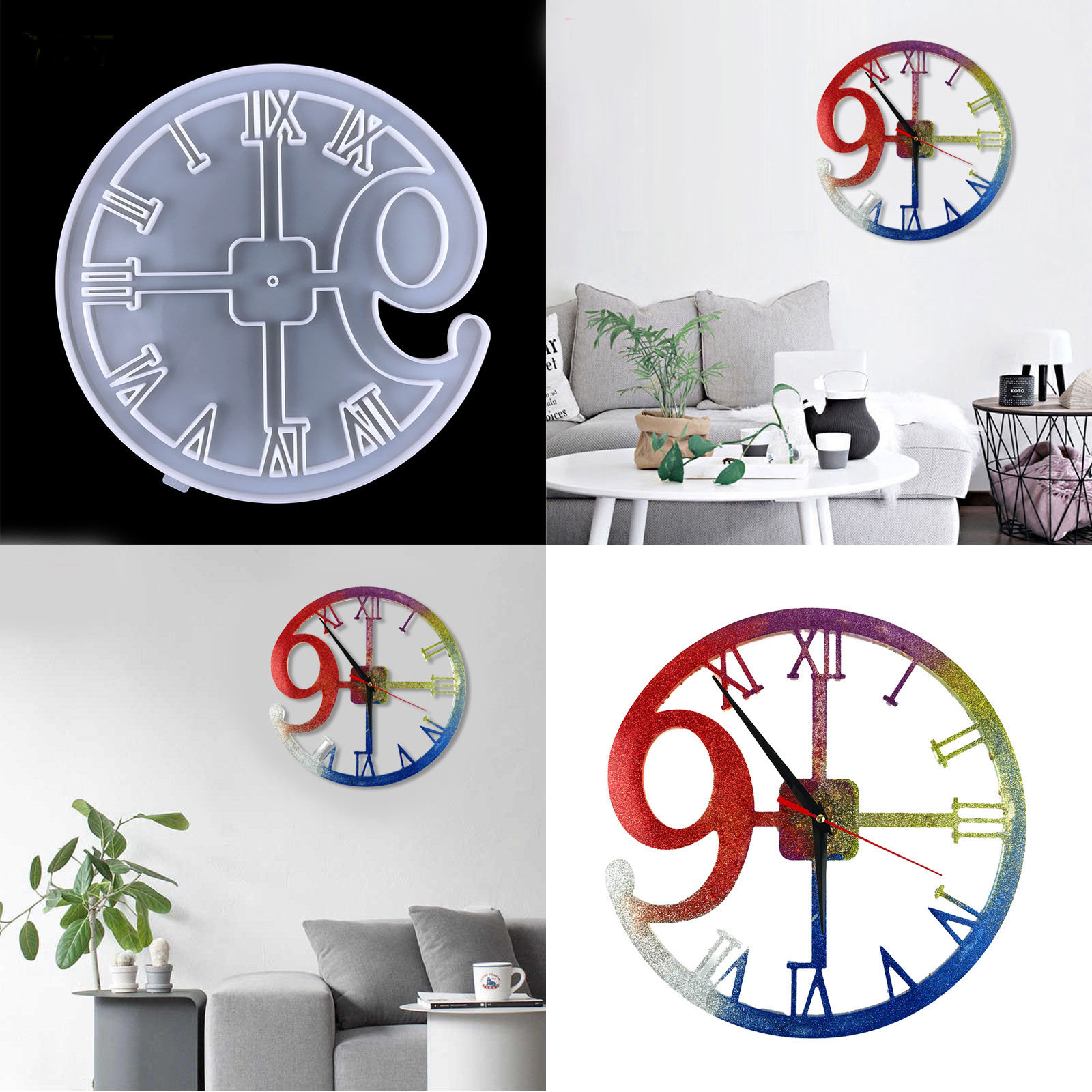 12inch Large Clock Resin Mold,silicone Casting Epoxy Resin Mold With Clock  Movement Mechanism,diy Crafts Making,wall Clack Art Decoration -  Norway