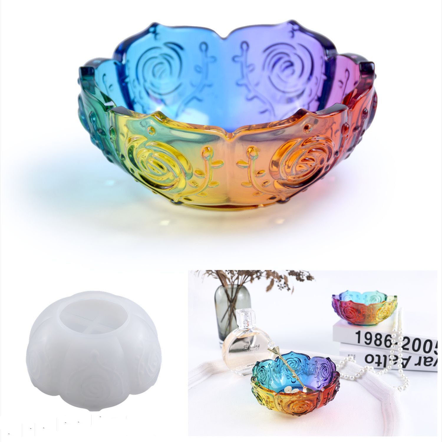R380 Flower Petal Bowl Mold Silicone Storage Dish Resin Mold Jewelry Tray  Moulds For Epoxy Resin Art - Buy R380 Flower Petal Bowl Mold Silicone  Storage Dish Resin Mold Jewelry Tray Moulds