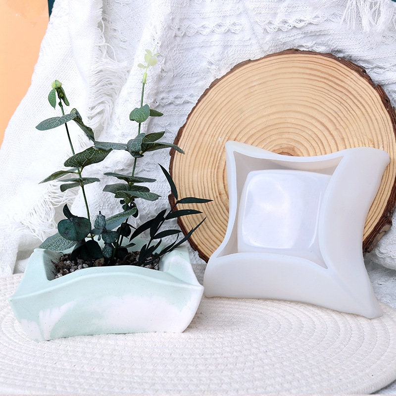 Silicone Flower Pots Molds Silicone Planter Molds Concrete Etsy