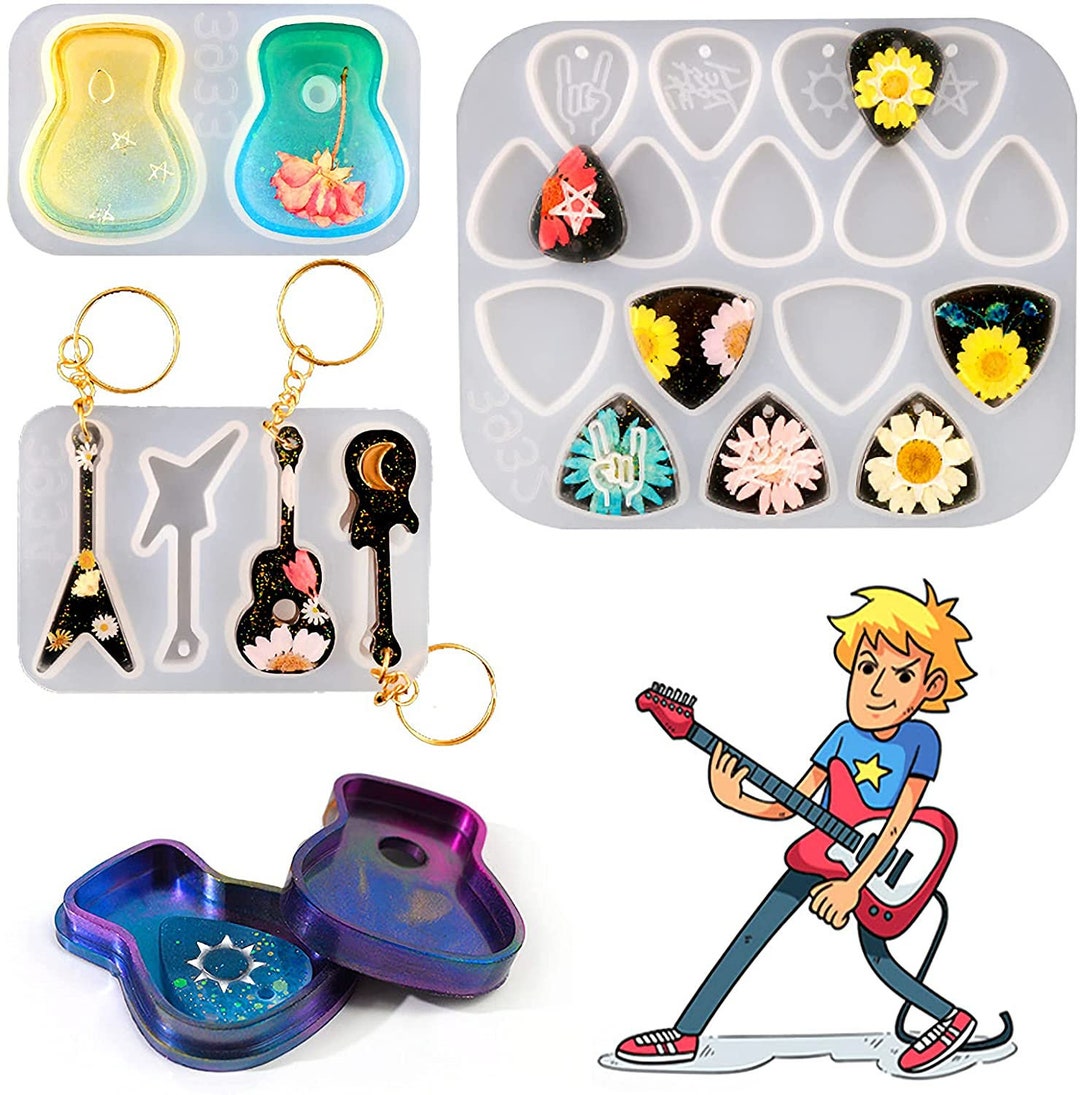 3pcs/set Guitar Pick Resin Molds Guitar Triangle Plectrum Etsy