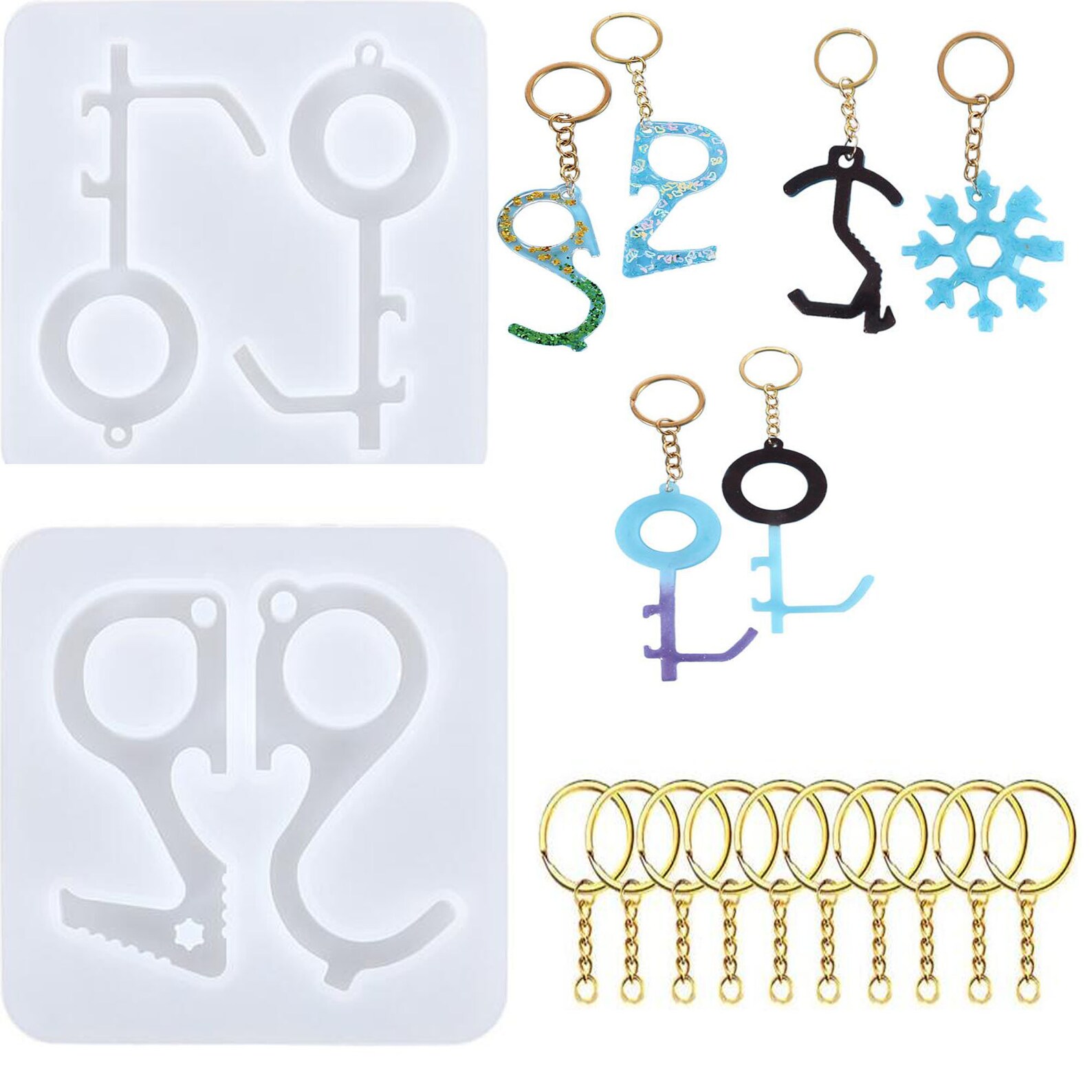 Keychain Epoxy Resin Molds with 10pcs keychain No Touch Door Etsy