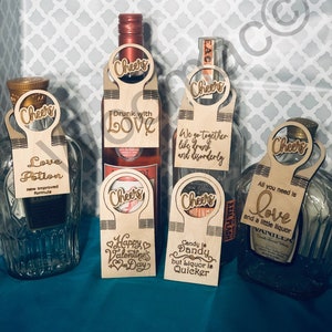 Valentines bottle tag bundle laser cut file