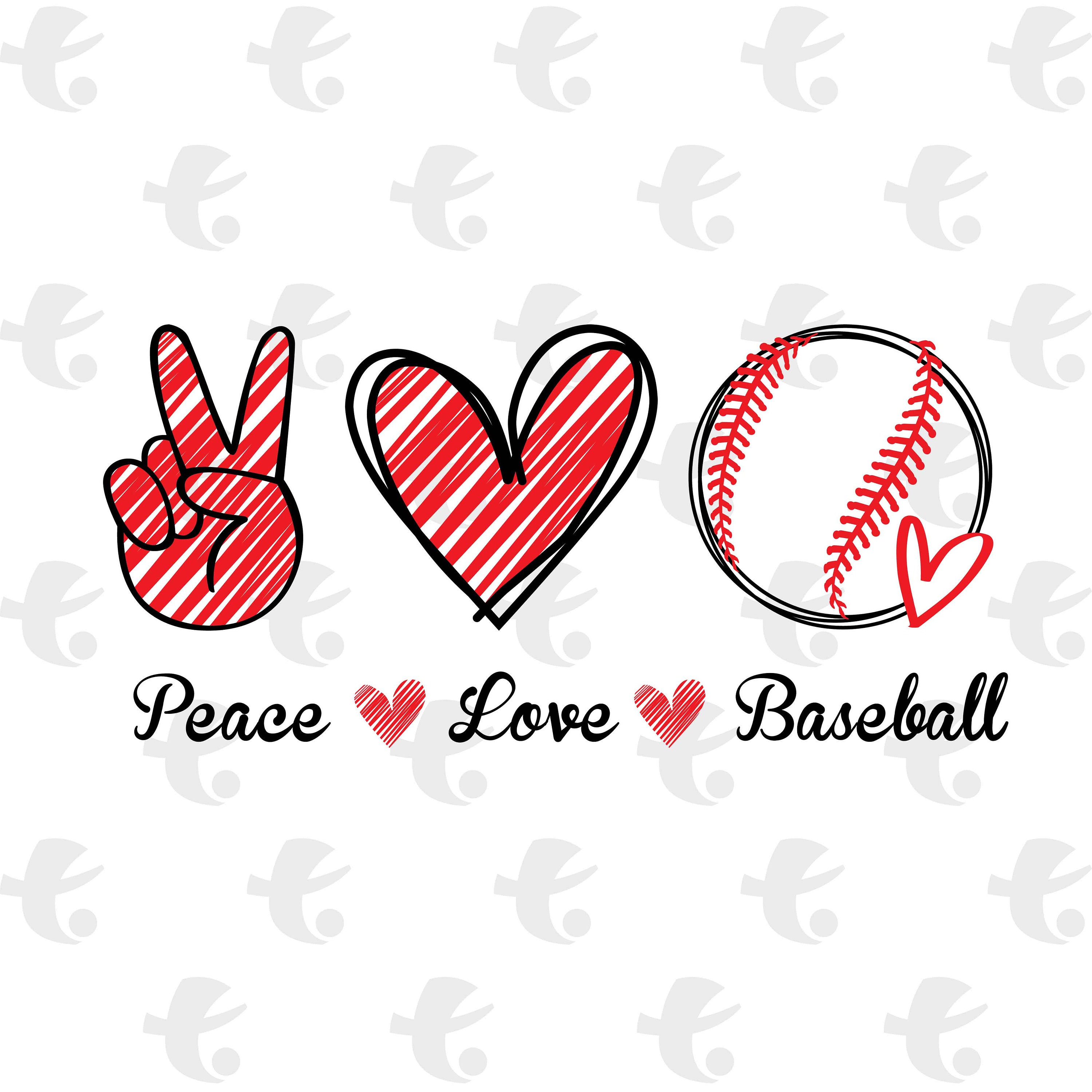 Download Peace Love Baseball SVG PNG DXF. Instant download file for ...