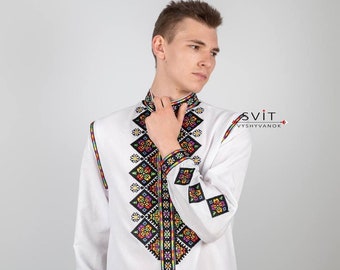 Ukrainian embroidered Vyshyvanka shirt, ethno shirt for men,Vyshyvanka,Ethnic Shirt,Traditional clothing,Colorful Men's shirt,stage clothes.