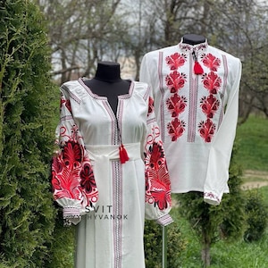 Ukrainian folk Dress, Embroidered Dress,Nationale Ukrainian Vyshyvanka,Dresses Custom Clothing Bohemian,Ethnic Ukraine, embroidered for pair