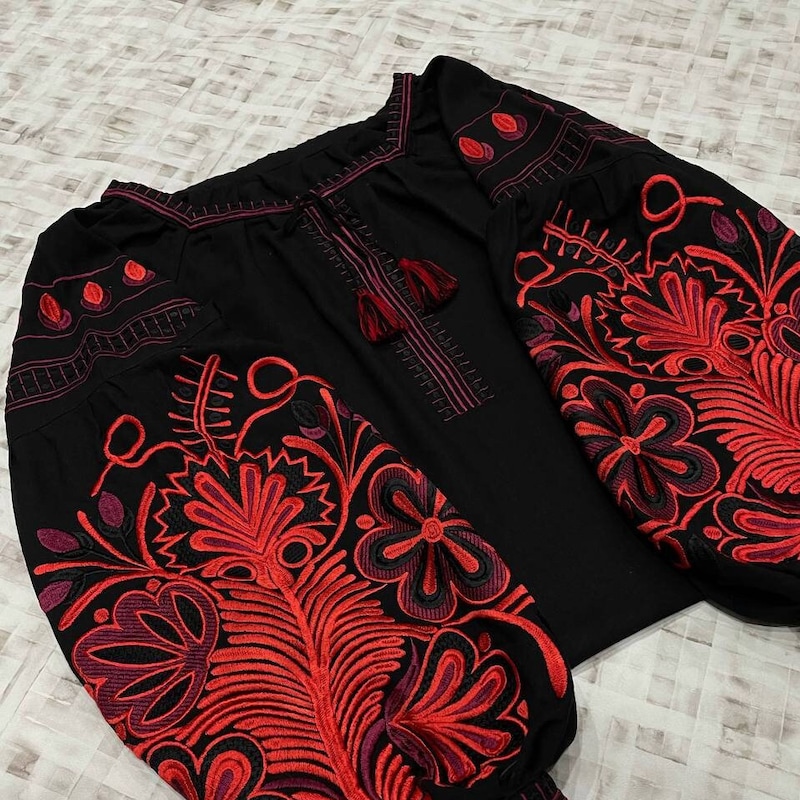 Light Denim Embroidered Blouse main image 1