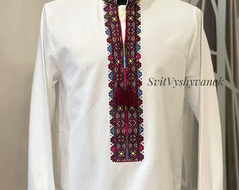 Tradition men"s vyshyvanka, cotton embroidered shirt, ethnic clothes, made in Ukraine gift, traditional ukrainian clothing, folk clothes.