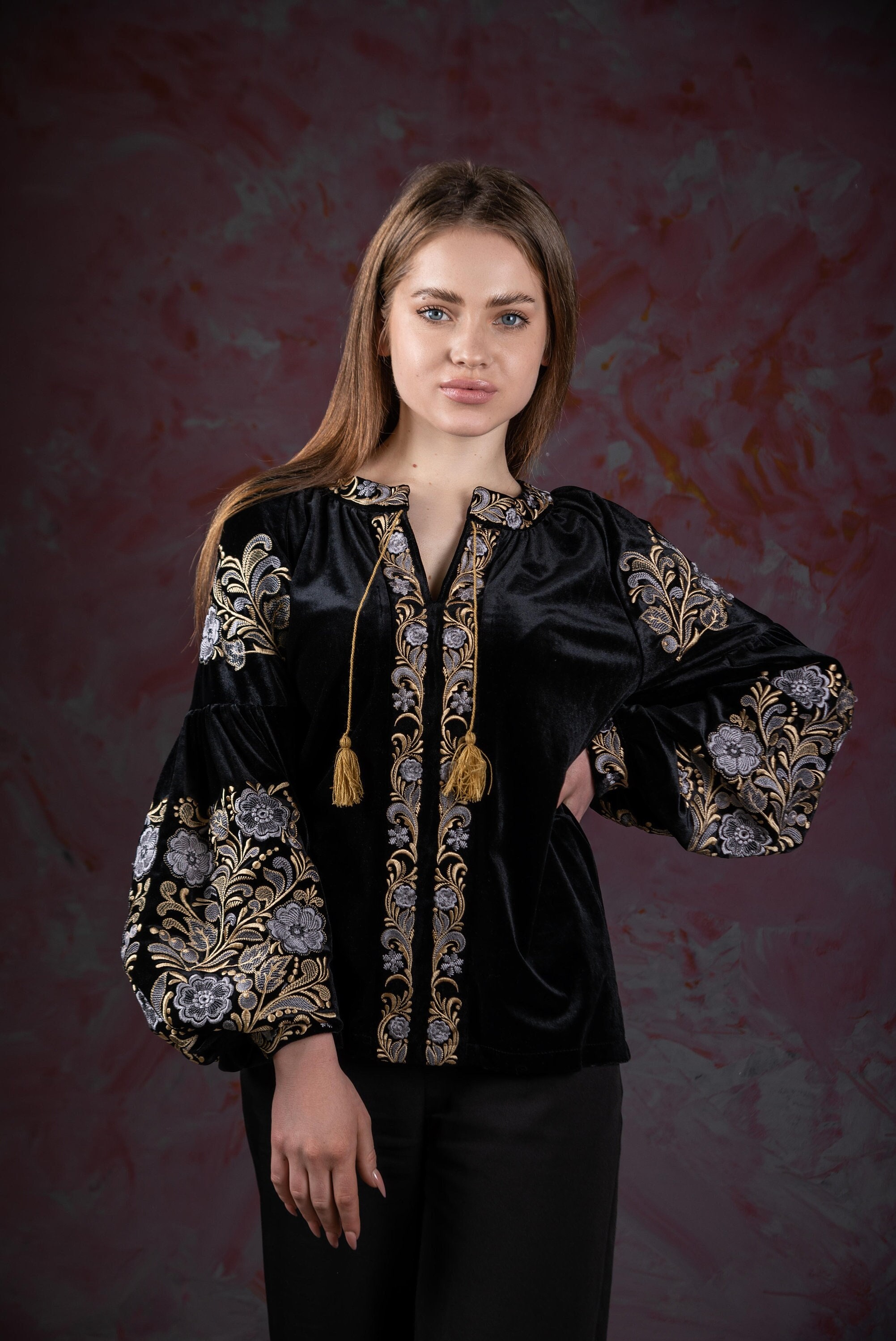 トップス TUITACI NAVAJO VELVET NAJA SHIRTS GREEN Navajo Velvet Blouse - Etsy