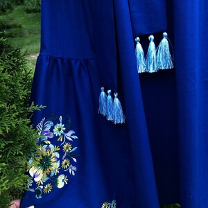 Kaiden Bohemian Floral Print Embroidery Dress