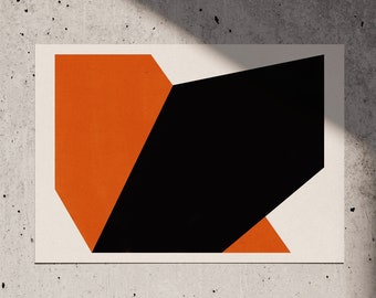Impression abstraite • Surfaces colorées 04 • Peinture d'art moderne • Design Bauhaus • Style Carsten Beck • Couleurs primaires : noir, bleu, jaune, rouge