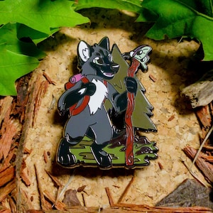 Briar, The Hiking Wolf Furry Enamel Pin