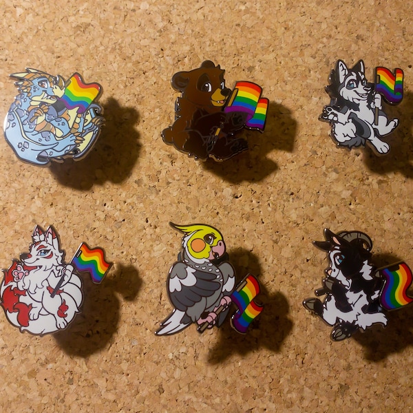 Rainbow Pride Pins Set 1 by Fursona Pins: Gay LGBTQ+ Flag Pride Enamel Pins