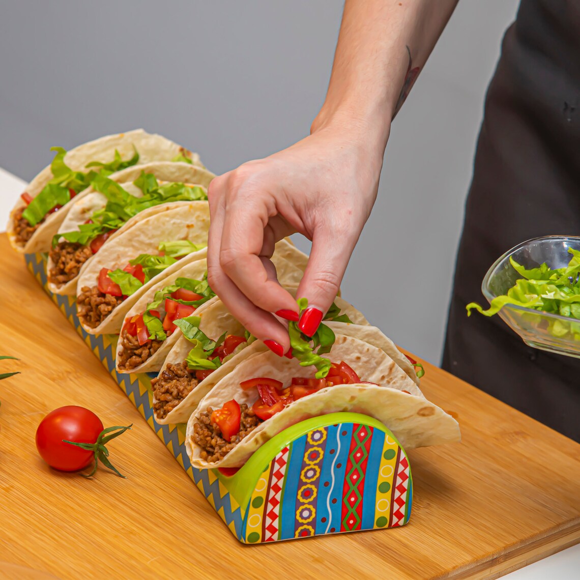 UNIQUE Ceramic Taco Holder Stand Colorful HandMade Taco Etsy