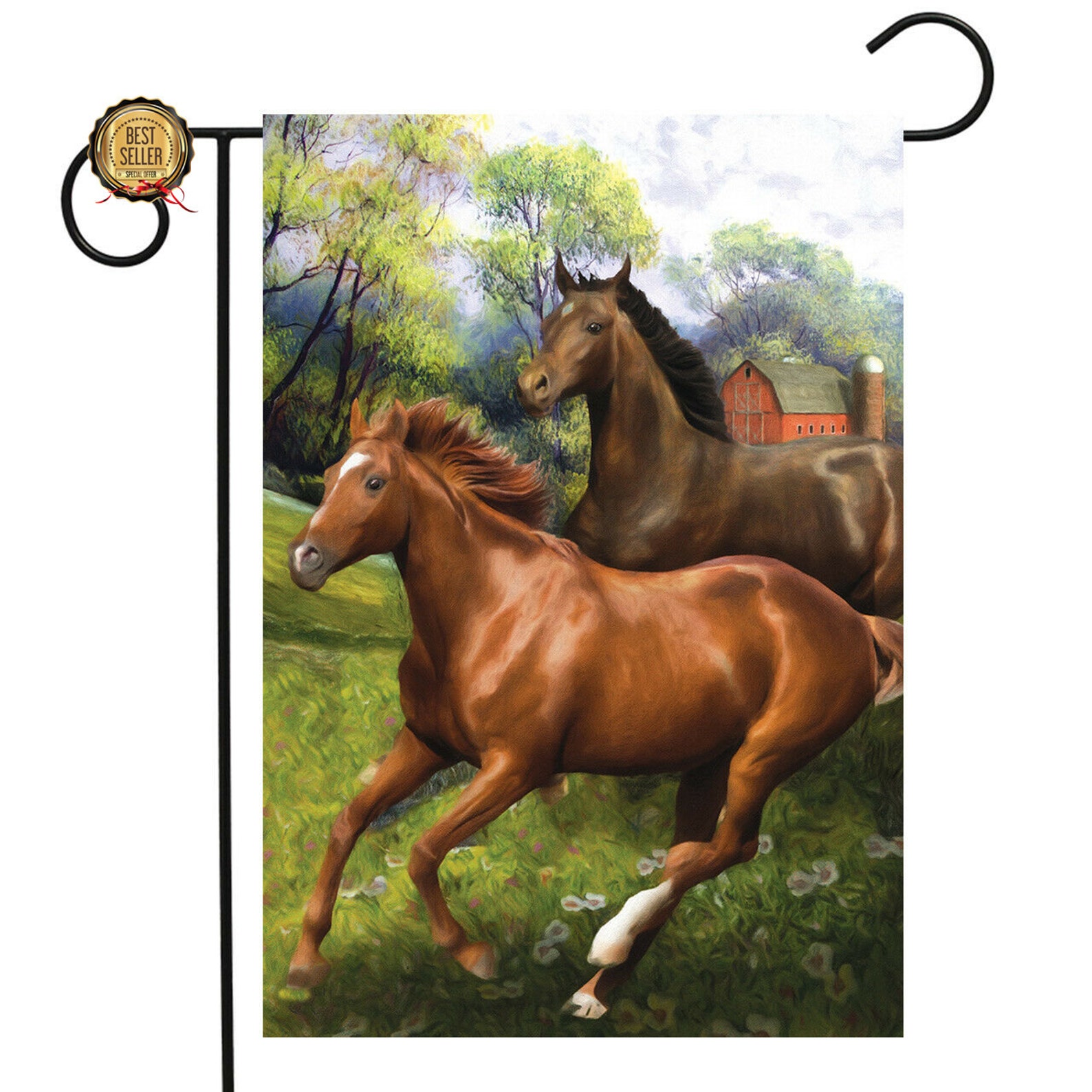 Abdiahmed Galloping Horses Summer Garden Flag Outdoors | Etsy