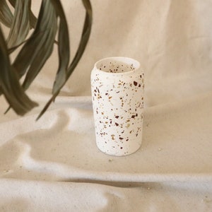 Flower vase in Bordeaux, Camel, Beige & Bronze Terrazzo I Flower pot I Utensil pot Autumn image 6