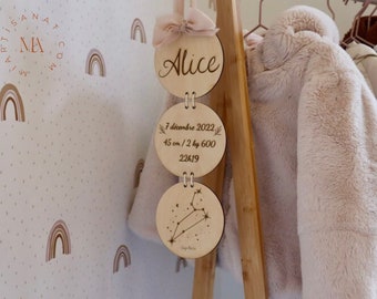 Carte prénom naissance bébé I Cadeau naissance en bois I Décoration chambre bébé I Cadeau naissance personnalisé