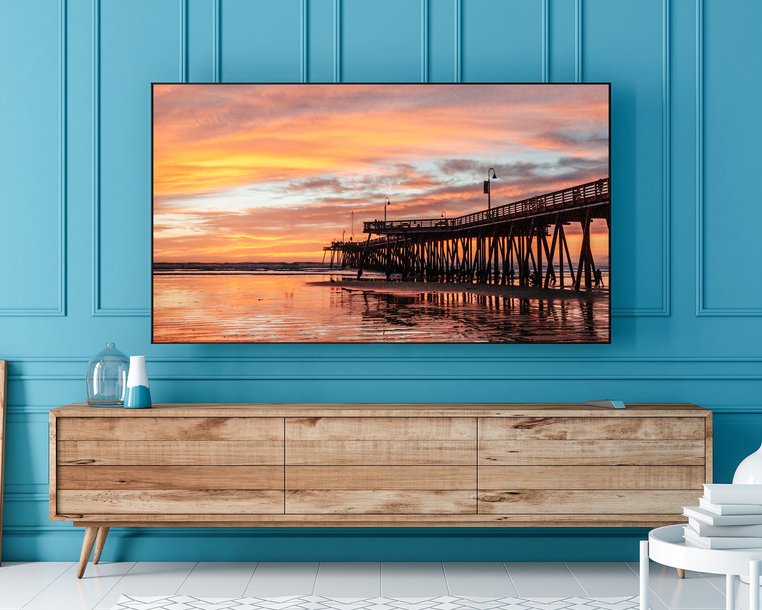Samsung Frame TV Art Pismo Beach Pier at Sunset Images for | Etsy