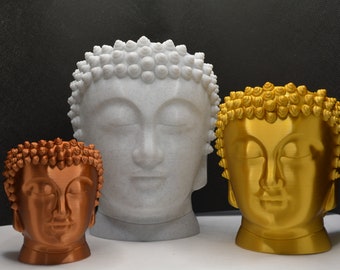 Blumentopf, Zen-Buddha-Kopf – 3D-Druck