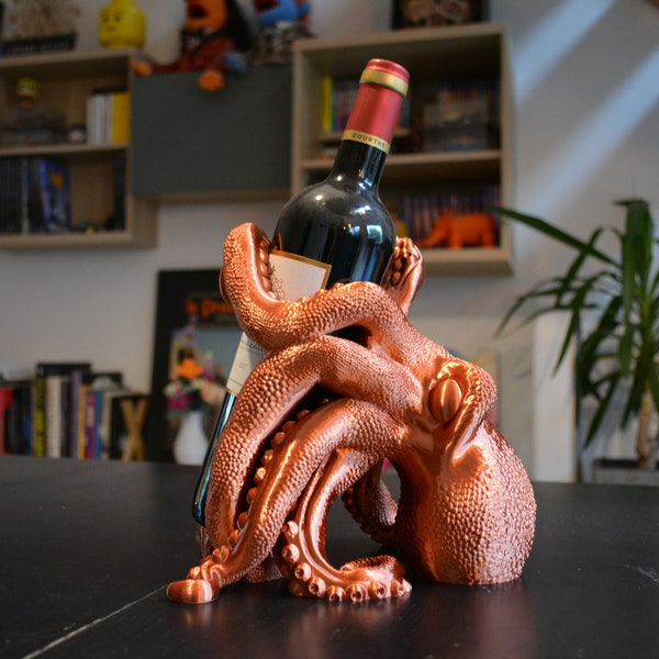 Stempunk Octopus Wine Bottle Holder - 3d Print