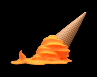 Melted Italian-style ice cream cone - 3D printed