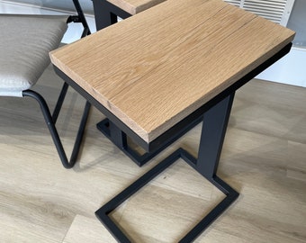 Table de chevet en chêne blanc, table d'appoint blanchie à la chaux, table de chevet moderne minimaliste, mobilier de salon moderne